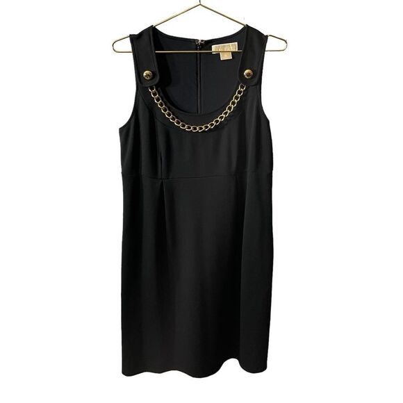 Michael Michael Kors Black Chain Detail Shift Dress Size 8 - Picture 1 of 9